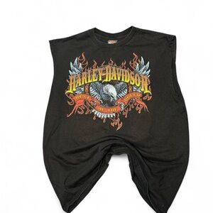 2011 Harley-Davidson Black Graphic cut off T-Shirt